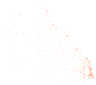 83,731 site hours drawn in 930 cells of 0.05 degrees, the fullest with 1,056.
