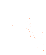 73 hospitals drawn in 71 cells of 0.05 degrees, the fullest with 2.
