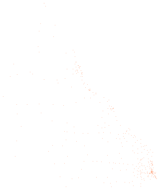 336 stations drawn in 320 cells of 0.05 degrees, the fullest with 7.