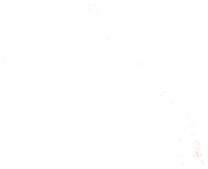 40 facilities drawn in 37 cells of 0.05 degrees, the fullest with 2.