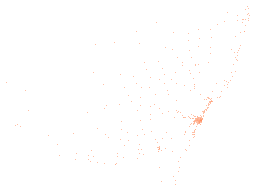 423 libraries drawn in 324 cells of 0.05 degrees, the fullest with 10.