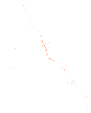 1,922 sightings drawn in 517 cells of 0.05 degrees, the fullest with 104.